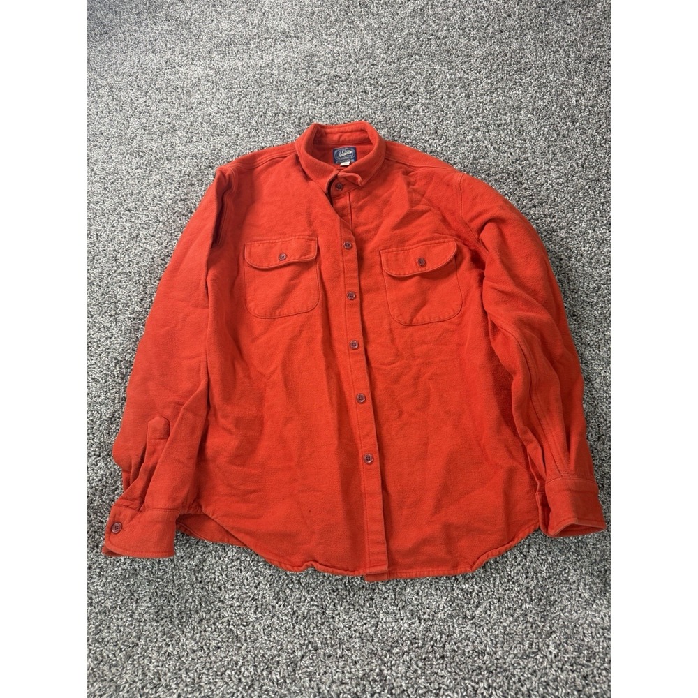 J.Crew Heavyweight Chamois Workwear Button Down Shirt Men's Size XL Orange